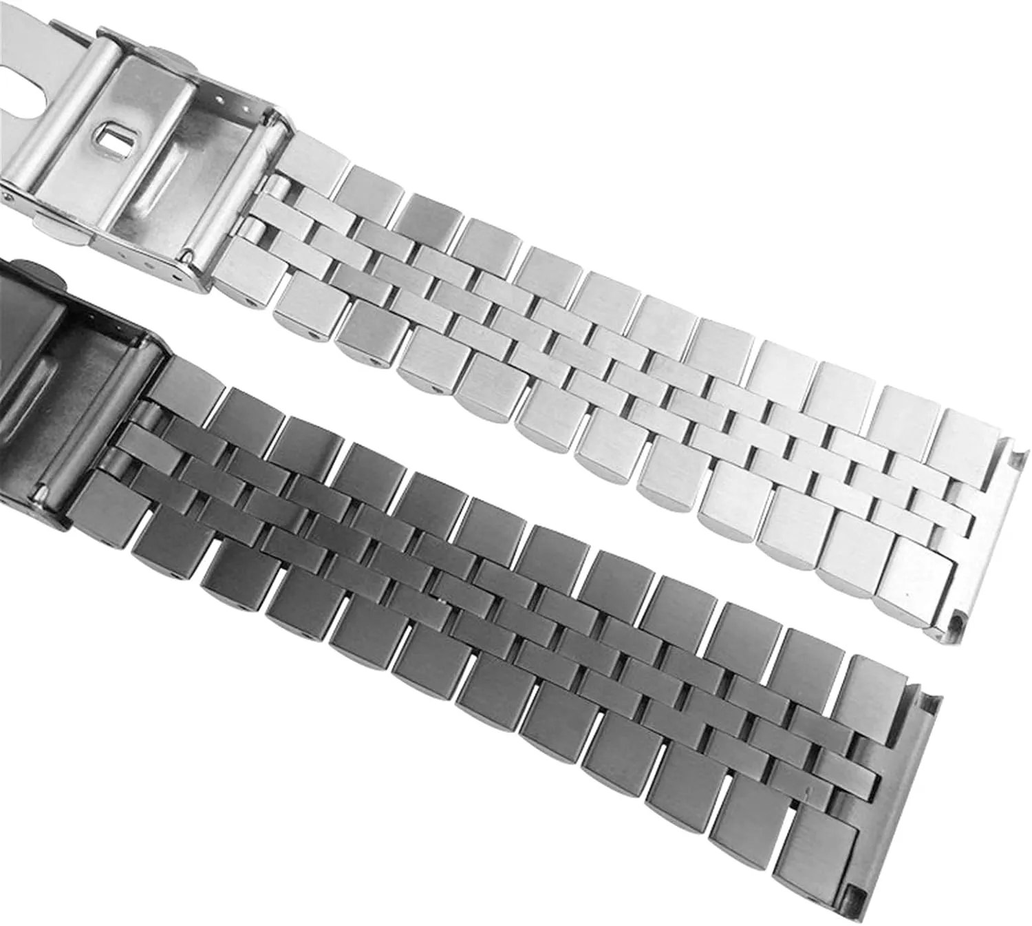 Stainless Steel Watch Strap 20mm 22mm 24mm Women Men Silver Solid Metal Watch Band Strap Accessories