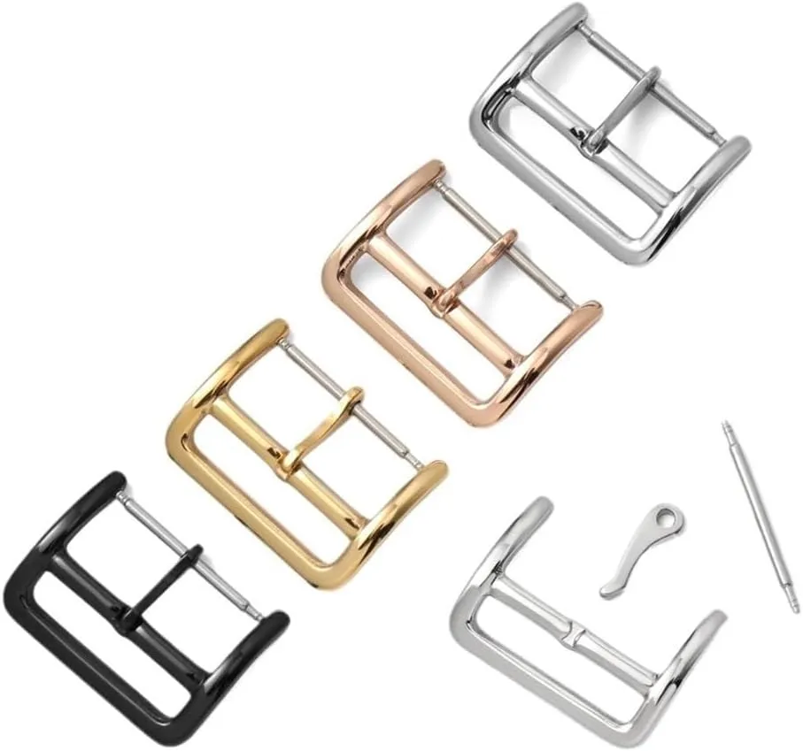 Stainless Steel Watch Strap Buckle 16mm 18mm 20mm 22mm 316L Glossy Polish Replacement Watchband Clasp