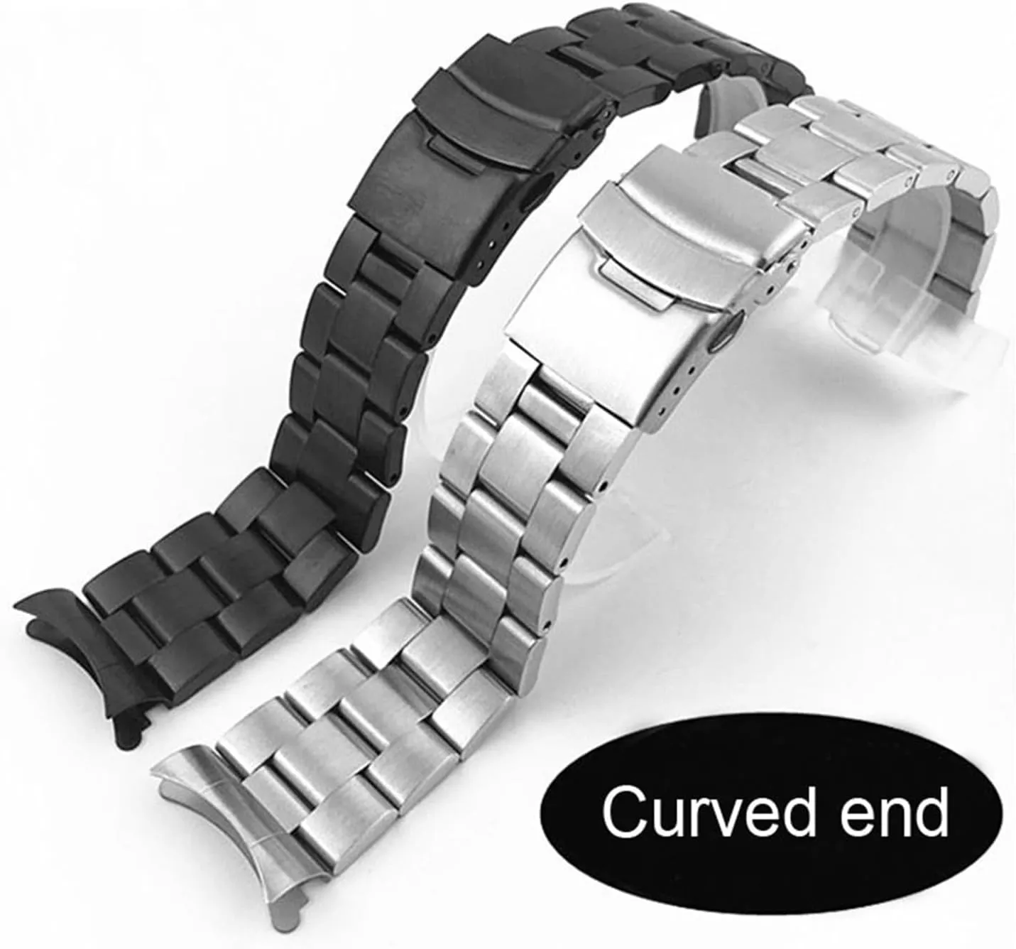 Stainless Steel Watchband 18mm 22mm 20mm Curved End Solid Stainless Steel Watch Band Matte Metal Strap Watchband Bracelet For Wrist Watch