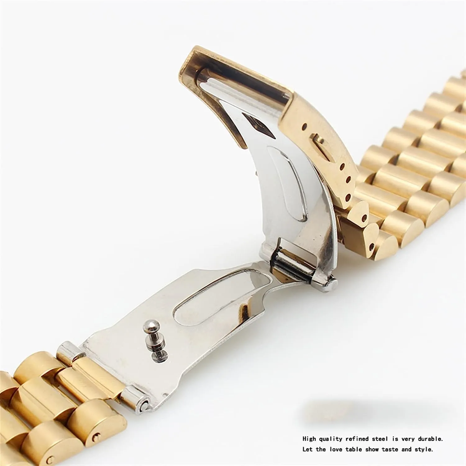 Stainless Steel Watchband For Citizen Enicar Wristband Curve End Steel Strap With Folding Buckle 20mm 22mm
