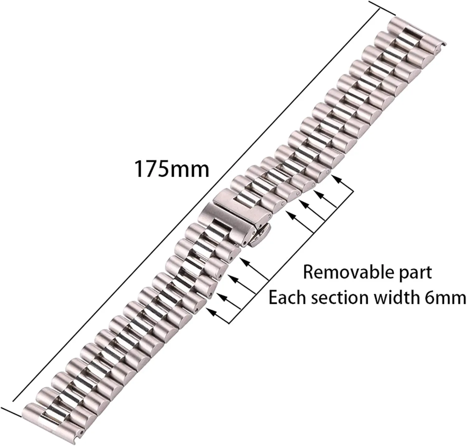 stainless steel watchbands women men silver solid metal watch strap 16mm 18mm 20mm 21mm 22mm accessories