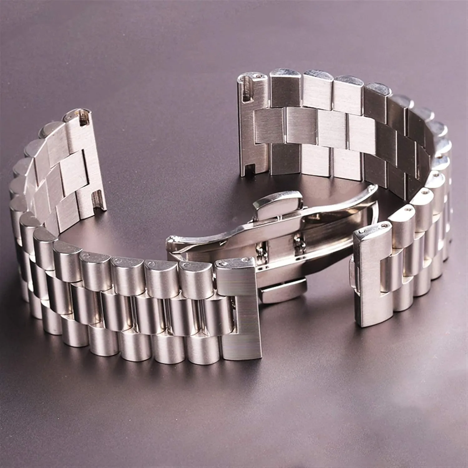 stainless steel watchbands women men silver solid metal watch strap 16mm 18mm 20mm 21mm 22mm accessories