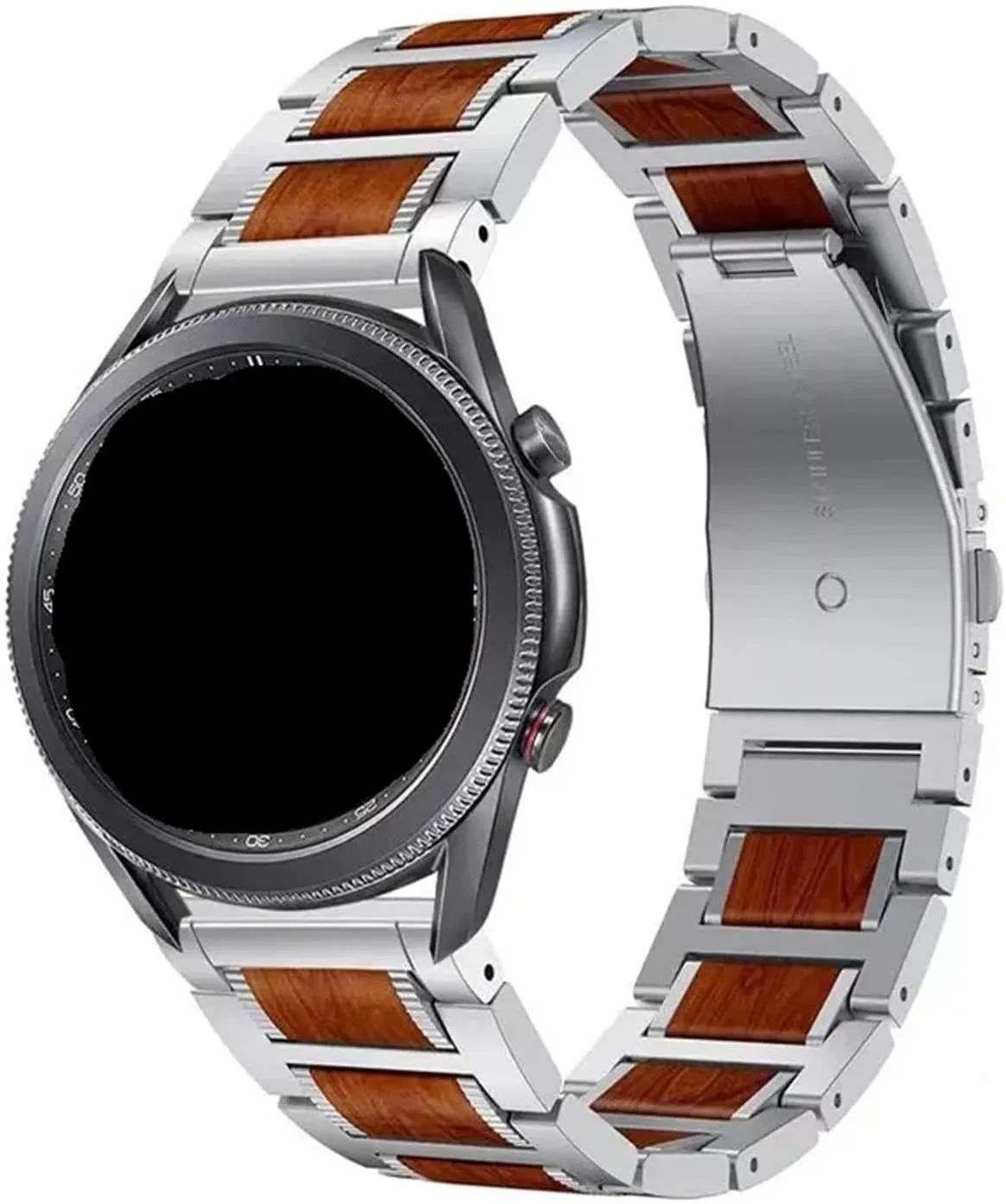 Stainless Steel Wooden Watch Band 20mm 22mm Replacement Band Men's Women's Universal Wooden Watch Band For Quartz Or Smart Watch