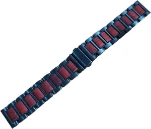 Stainless Steel Wooden Watch Band 20mm 22mm Replacement Band Men's Women's Universal Wooden Watch Band For Quartz Or Smart Watch