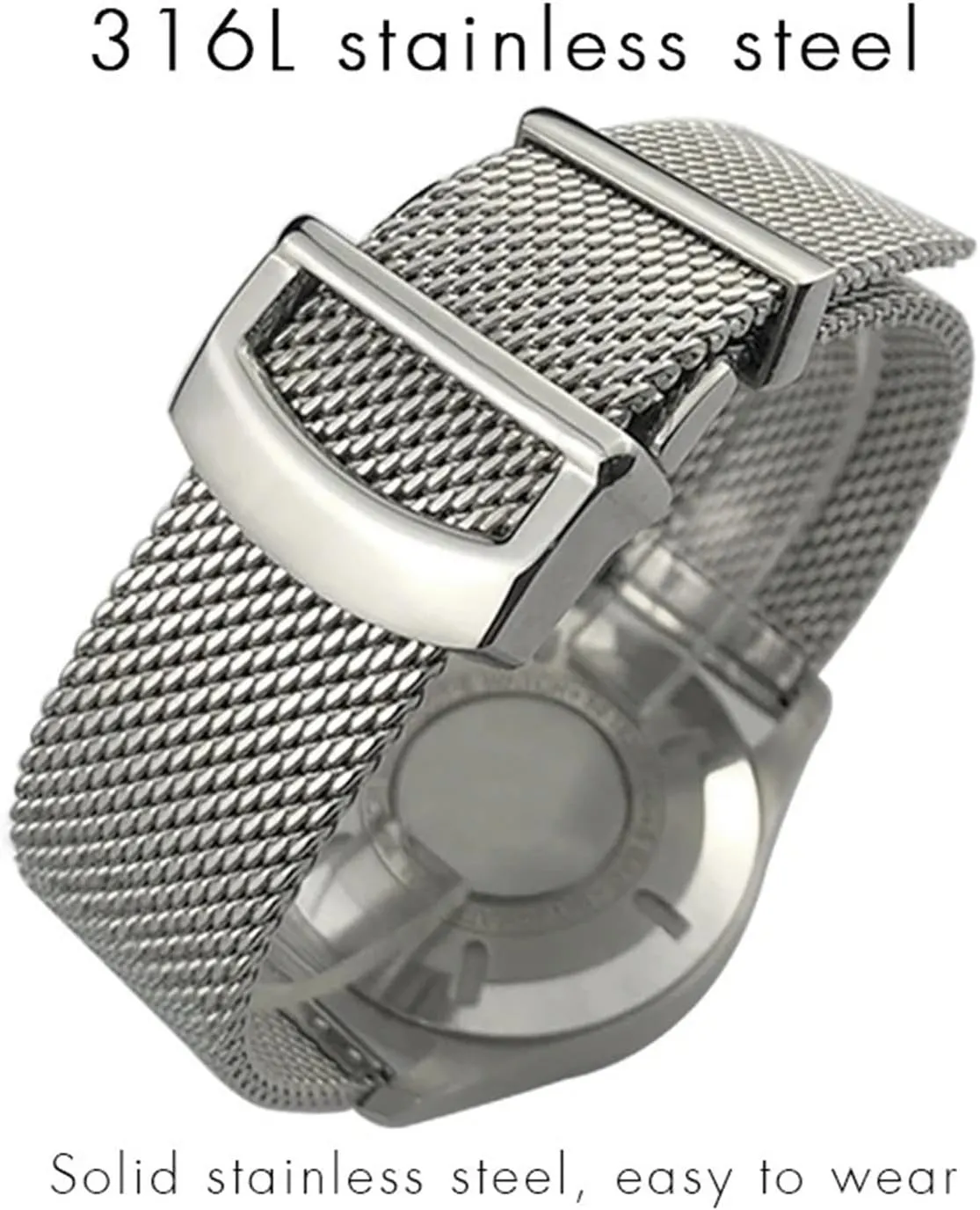 Stainless Steel Woven Mesh Watch Strap 20mm 22mm Bracelet Metal Quick Release Men Women Universal Watchband