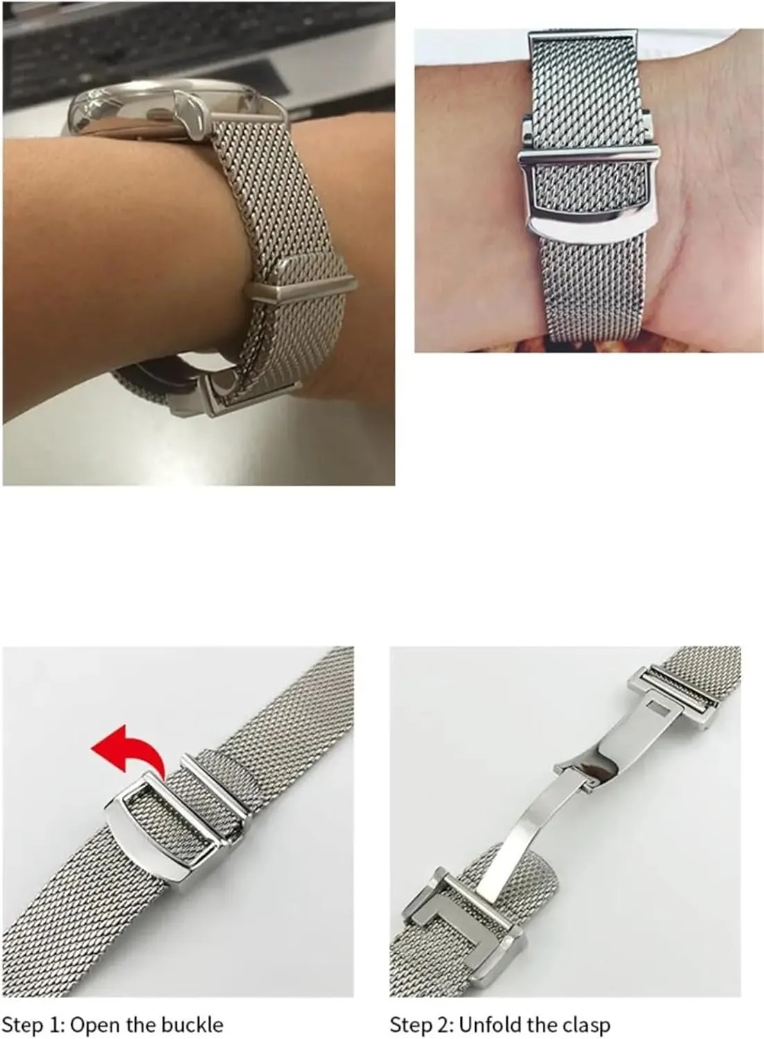 Stainless Steel Woven Mesh Watch Strap 20mm 22mm Bracelet Metal Quick Release Men Women Universal Watchband