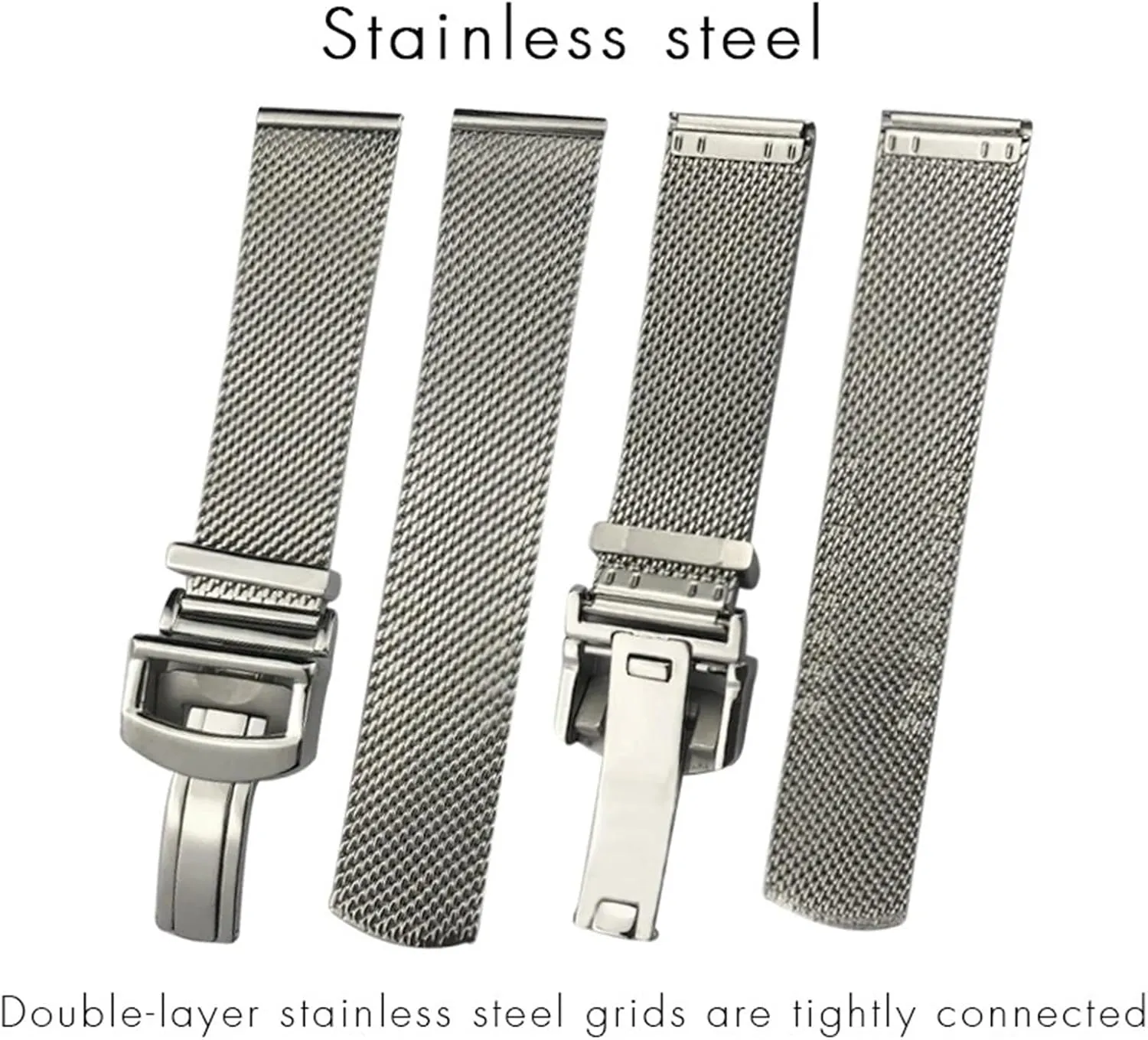 Stainless Steel Woven Mesh Watch Strap 20mm 22mm Bracelet Metal Quick Release Men Women Universal Watchband