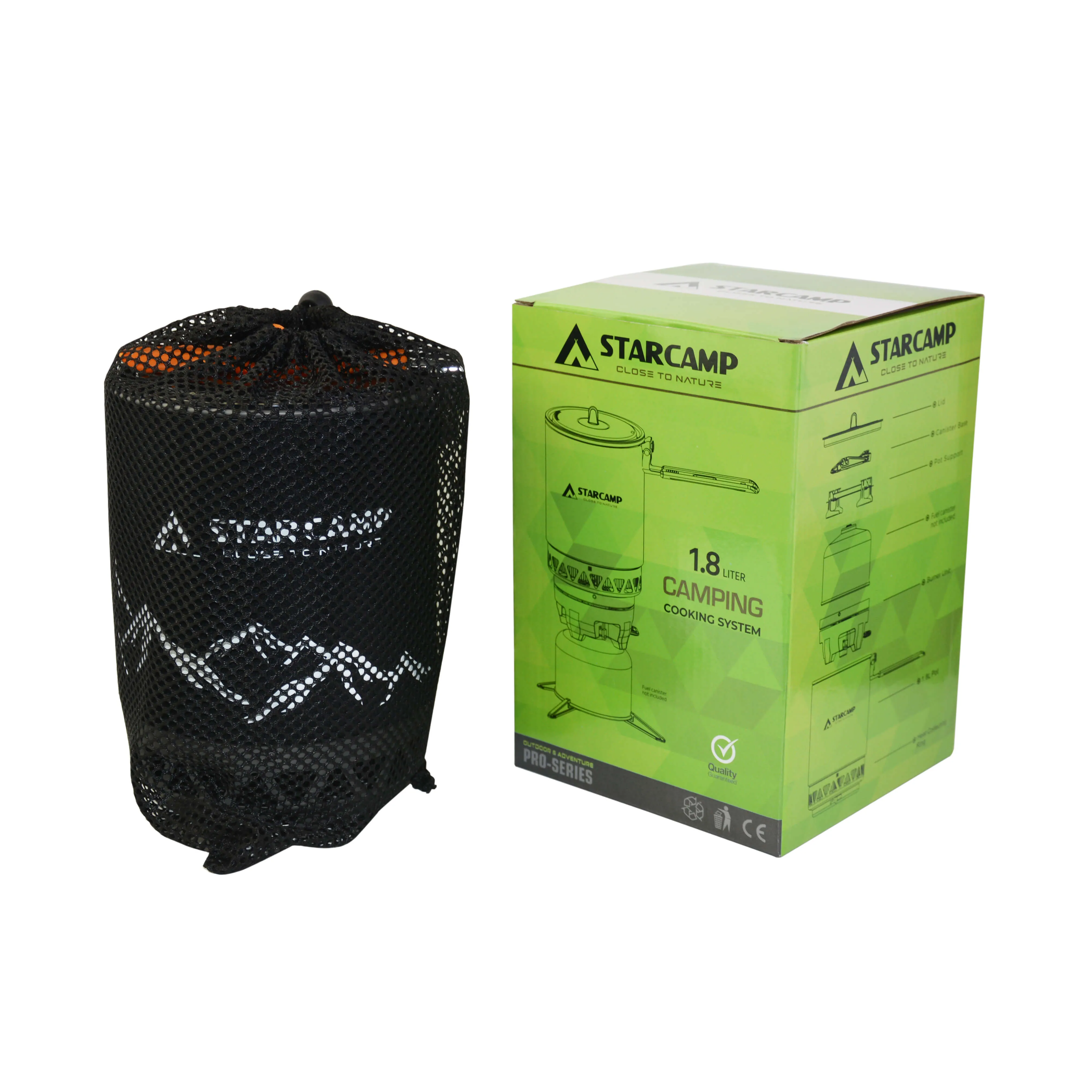 STARCAMP 1800ml Outdoor Camping Cooking System Hiking Fastboil Jet Cooker Gas Stove