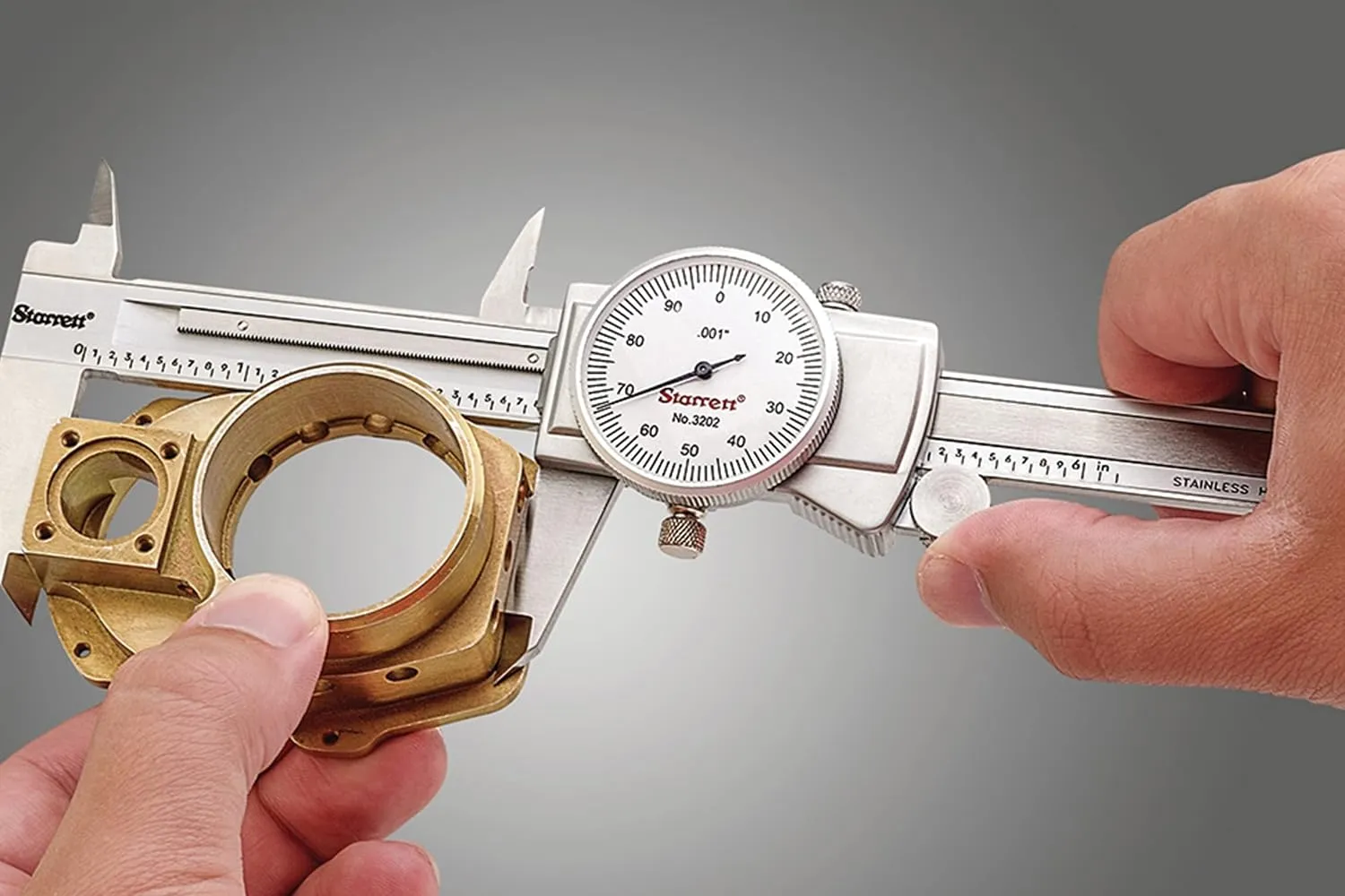 Starrett Dial Caliper with Adjustable Bezel, Precision Measurement Tool for Machinists, Hardened Stainless Steel - 0-6" Range, 0.001" Graduations, Durable Multifunction Caliper - 3202-6