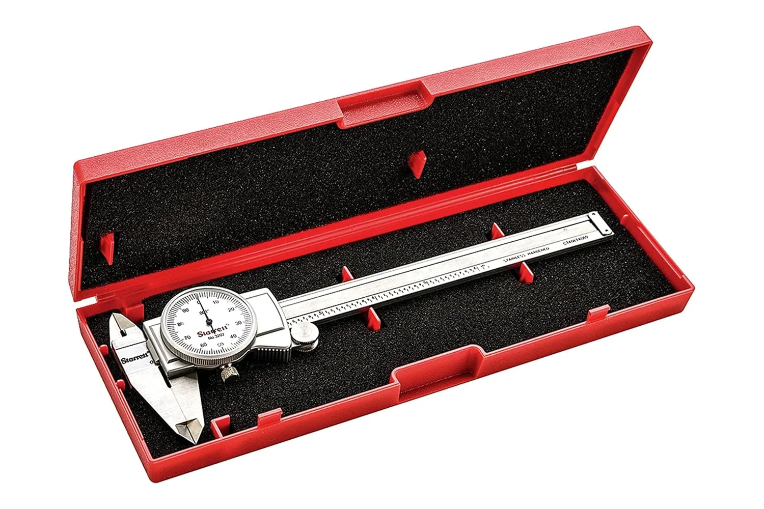 Starrett Dial Caliper with Adjustable Bezel, Precision Measurement Tool for Machinists, Hardened Stainless Steel - 0-6" Range, 0.001" Graduations, Durable Multifunction Caliper - 3202-6