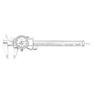 Starrett Dial Caliper with Adjustable Bezel, Precision Measurement Tool for Machinists, Hardened Stainless Steel - 0-6" Range, 0.001" Graduations, Durable Multifunction Caliper - 3202-6