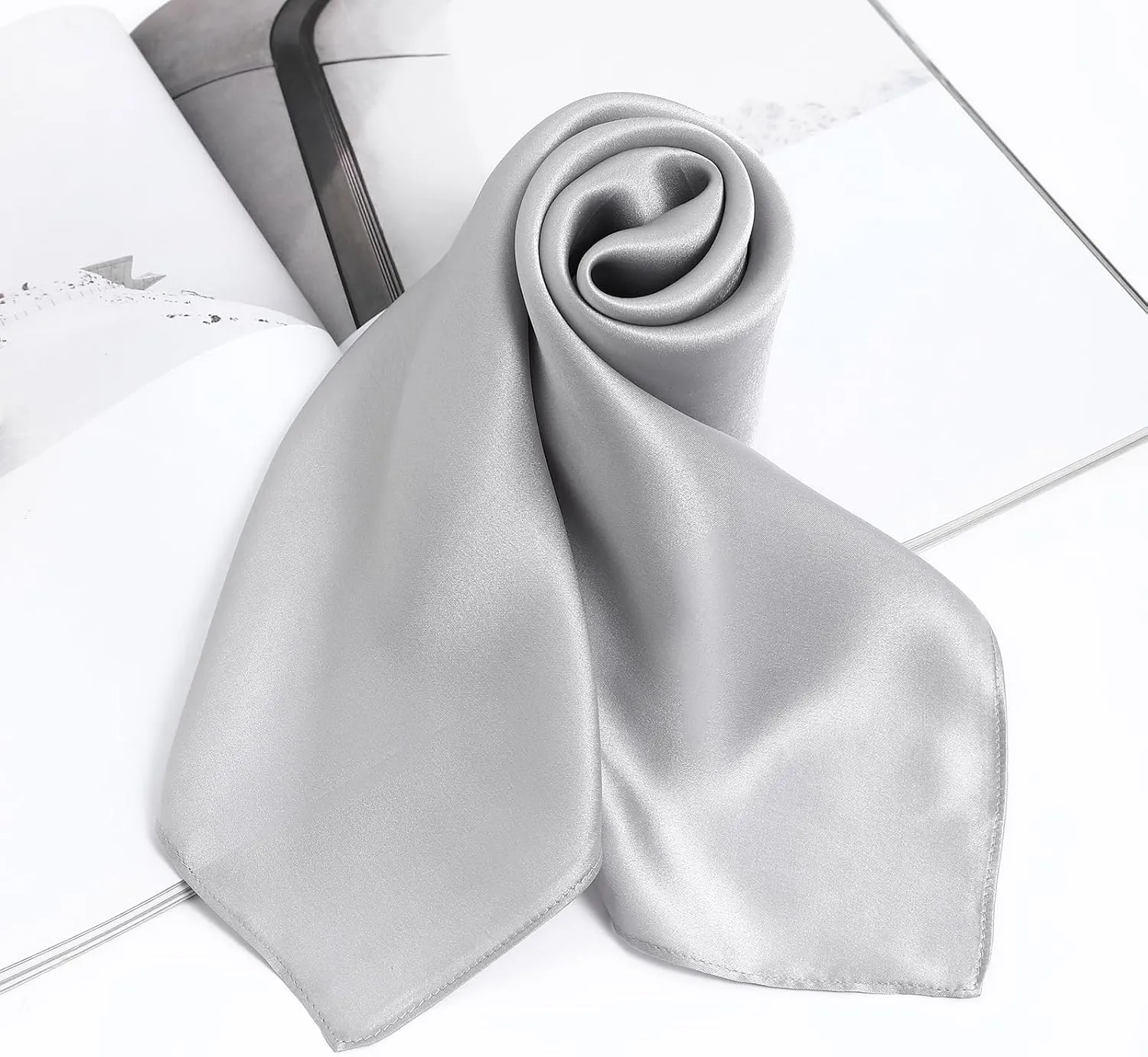 STARWHISPER 100% Pure Mulberry Silk Square Scarf27 x27 Lightweight Neckerchief Hair Scarf Headscarf Night Sleeping