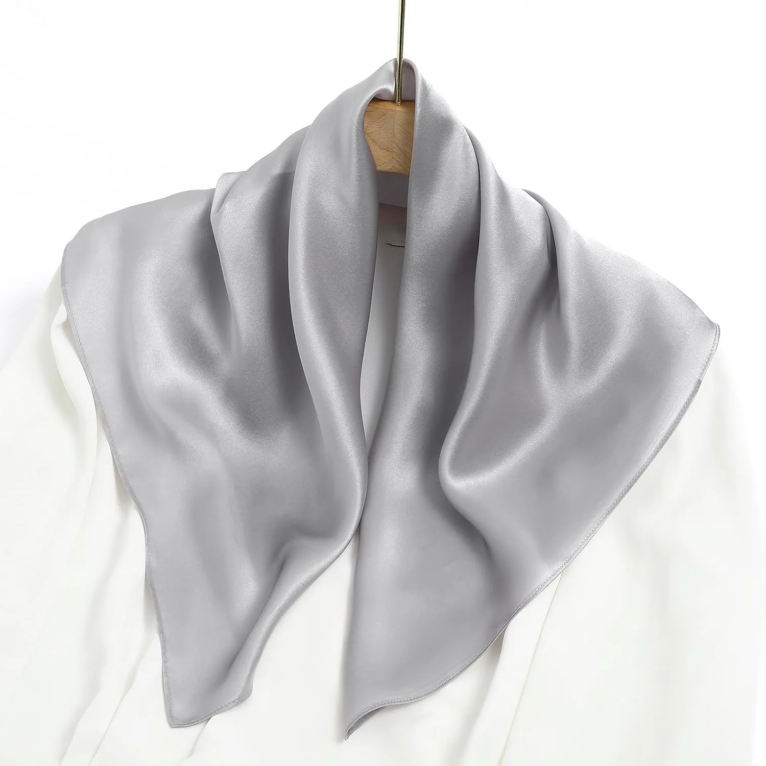 STARWHISPER 100% Pure Mulberry Silk Square Scarf27 x27 Lightweight Neckerchief Hair Scarf Headscarf Night Sleeping