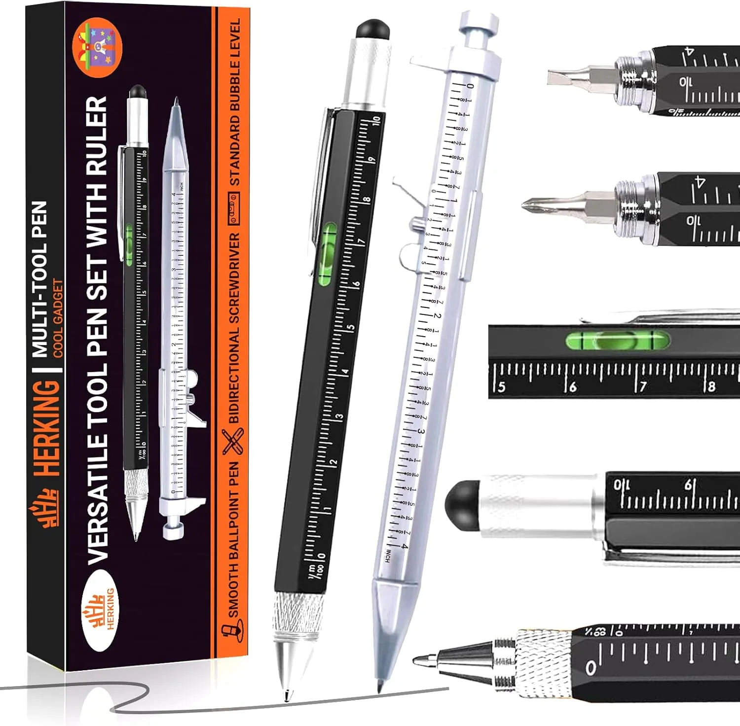 Stocking Stuffers for Adults Men Him,Multitool Pen Set, Christmas Gifts for Men, Cool Gadgets for Mens Christmas Gifts, Birthday Gifts for Men/Dad/Husband, Gifts for Men Who Have Everything