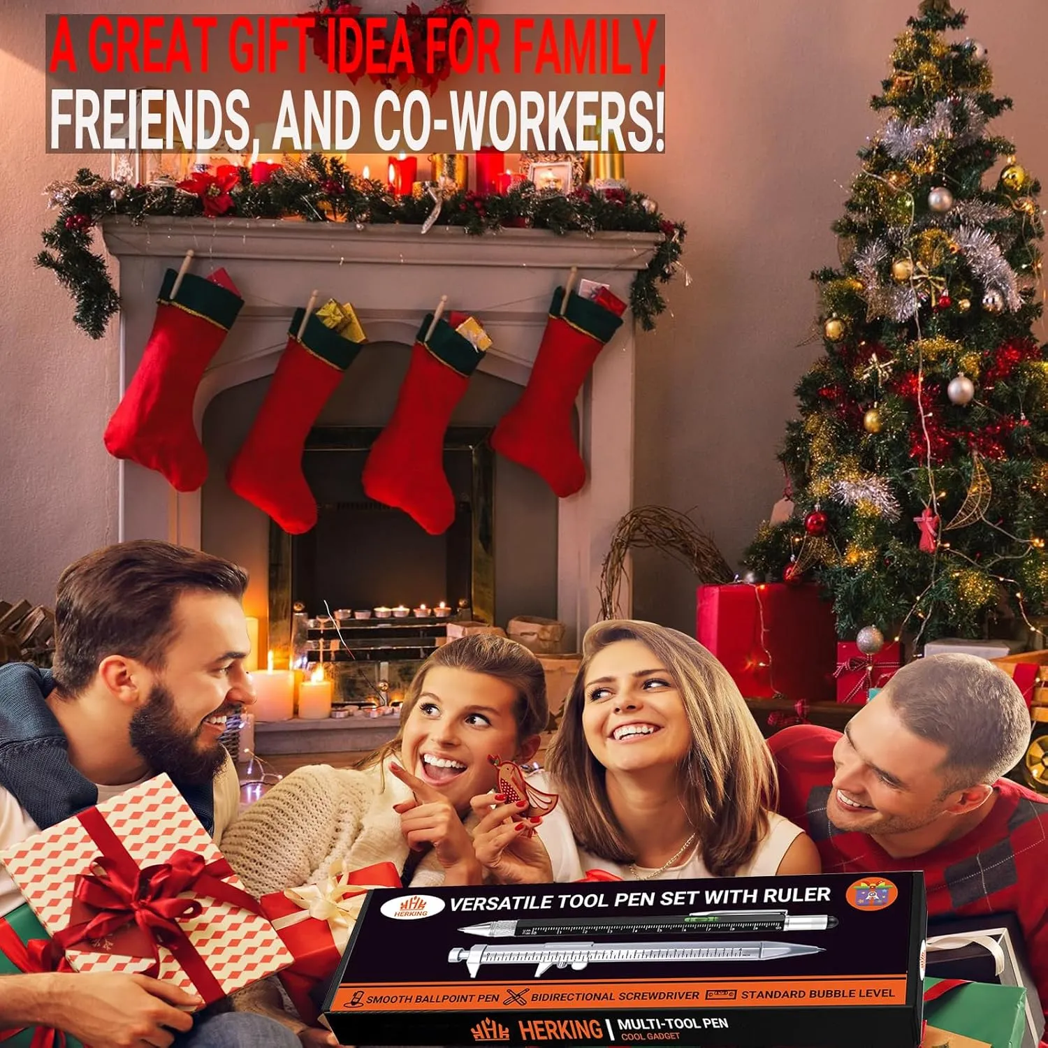 Stocking Stuffers for Adults Men Him,Multitool Pen Set, Christmas Gifts for Men, Cool Gadgets for Mens Christmas Gifts, Birthday Gifts for Men/Dad/Husband, Gifts for Men Who Have Everything
