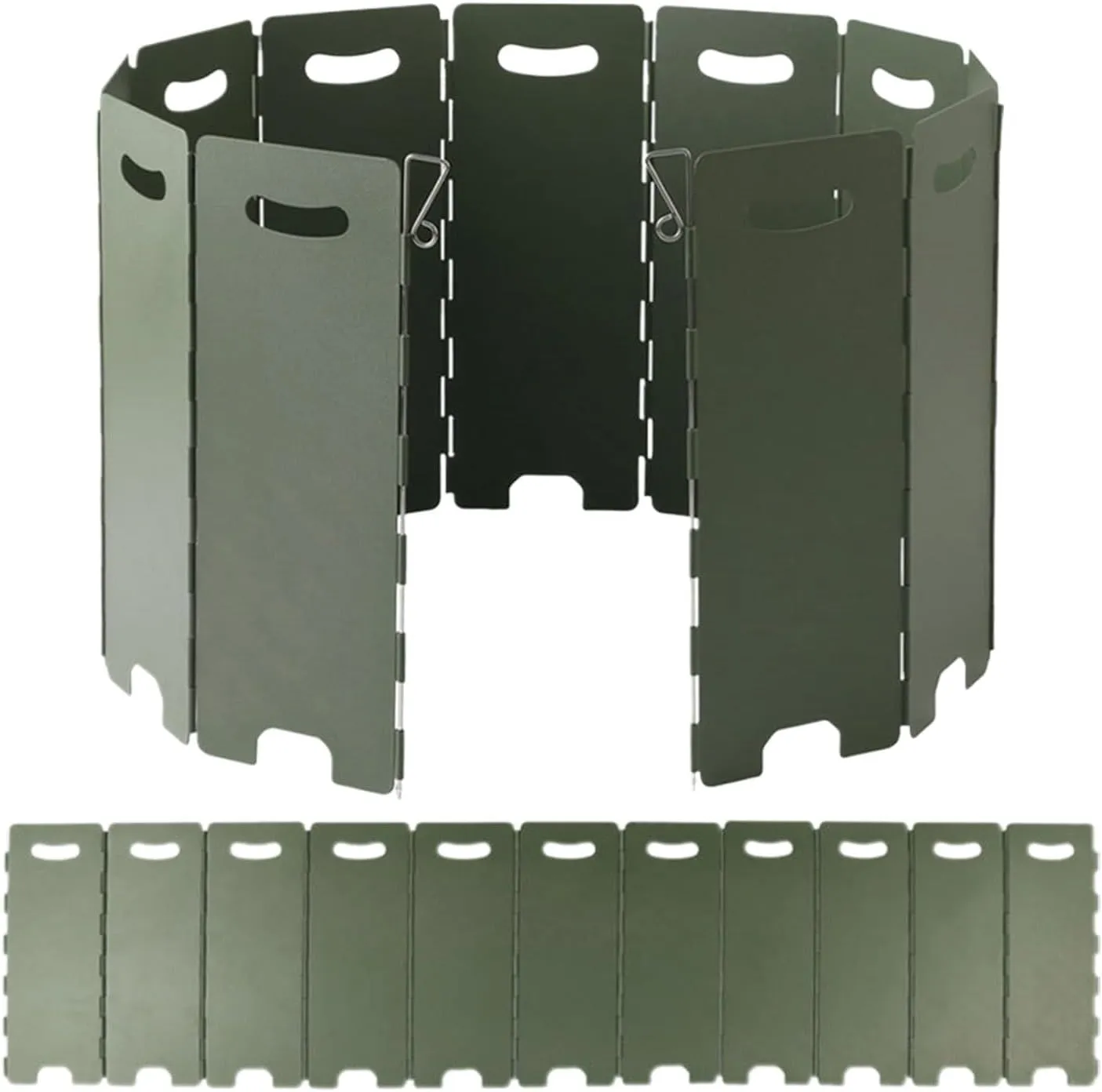 Stove Windscreen - Iron Stove Windshield | Compact Camping Stove Windshields | 11 Plates Stove Windscreen Outdoor Camping Stove Windshield Cooker Windscreen for Camping Picnic, Backpacking