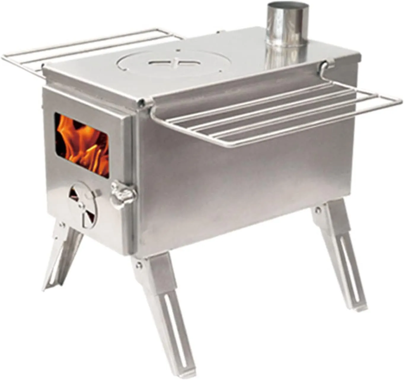 Stove Wood Burning Portable for Backpacking, Camping Pyramid Tent Stove with Carry Bag for Ourdoor, Cooking, BBQ, RV, Survival
