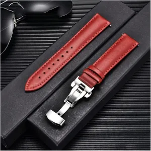 Strap Leather Strap Buckle Bracelet Multicolor Strap Needle Strap Watch Accessories Strap(E,22mm)