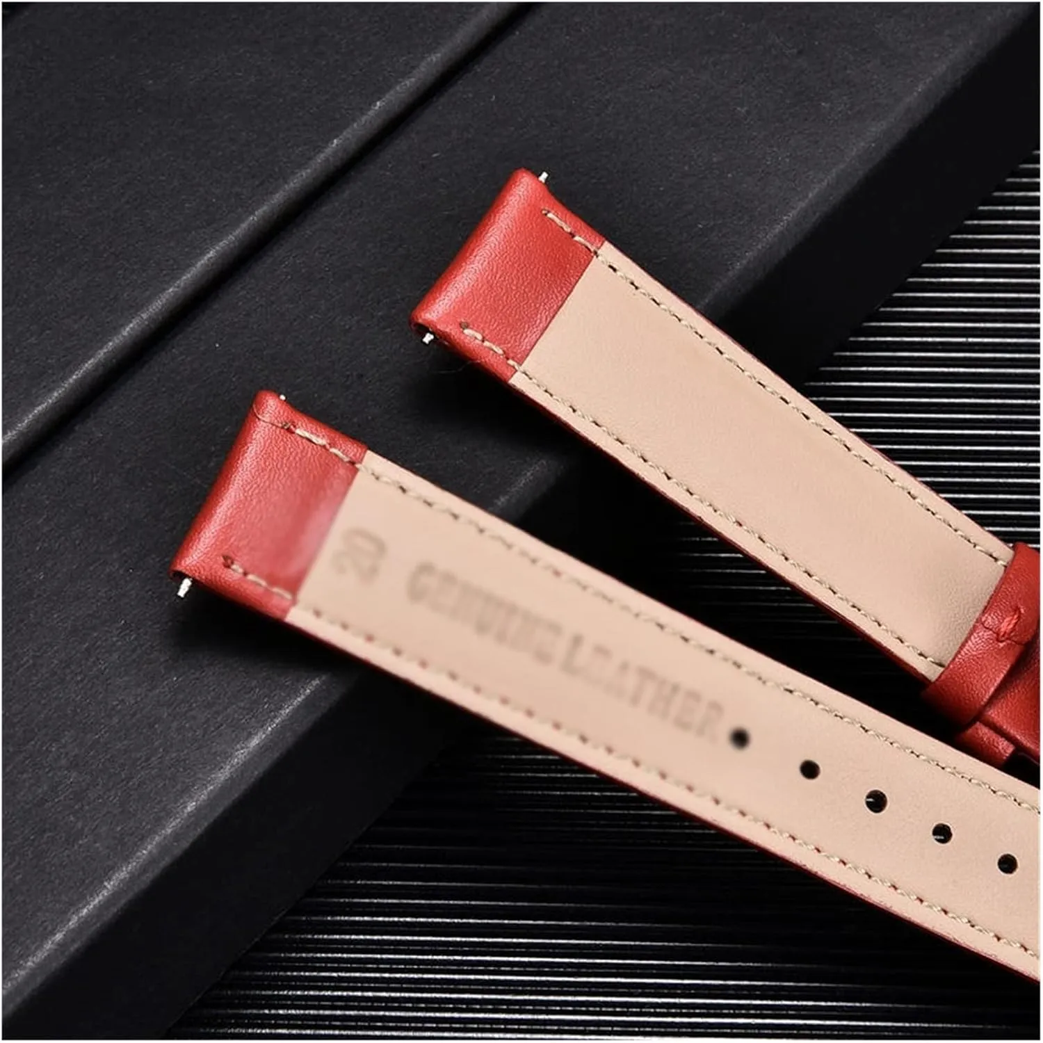 Strap Leather Strap Buckle Bracelet Multicolor Strap Needle Strap Watch Accessories Strap(E,22mm)