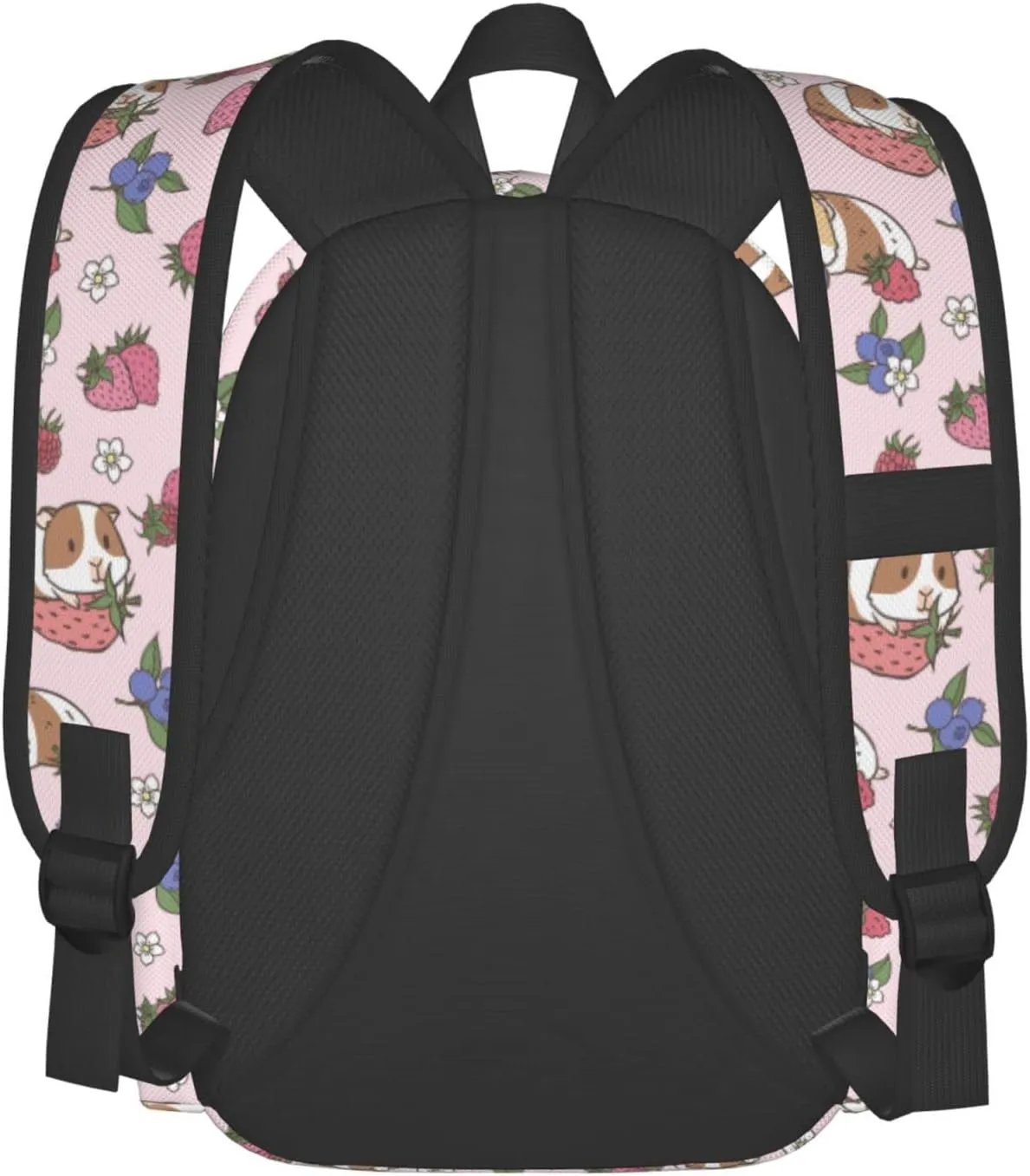 Strawberry Backpack 17 Inch Guinea Pig Casual Daypack Lightweight Kids School Backpack Campus Bag for Girls Women Back to School
