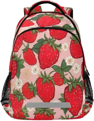 Strawberry Pattern Design Waterproof Backpack - Casual Outdoor Sports Daypack with Ergonomic Shoulder Straps#176