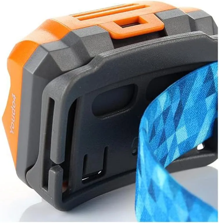 Strong Light Outdoor Headlight Long-Range LED Mini Headlight Waterproof Hiking Mountaineering Super Bright Head-Mounted Torch(White)