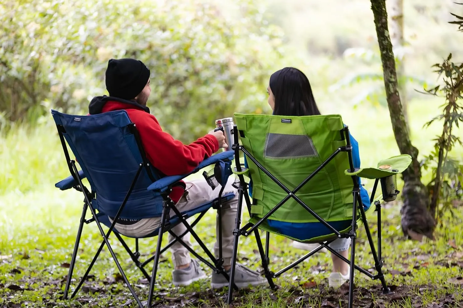 STRONGBACK Camping Chair XL Guru Heavy Duty Camping Chairs with Lumbar Support, Backpack Folding Camp Chair