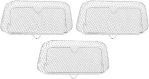 Sturdy Stainless Steel Fryer Racks 8 Inch Compatibility for Vortex 3PCS Multi Layer Dehydrator Rack (Rectangle (12 X 10 X 1.5cm / 4.72 X 3.94 X 0.59in))