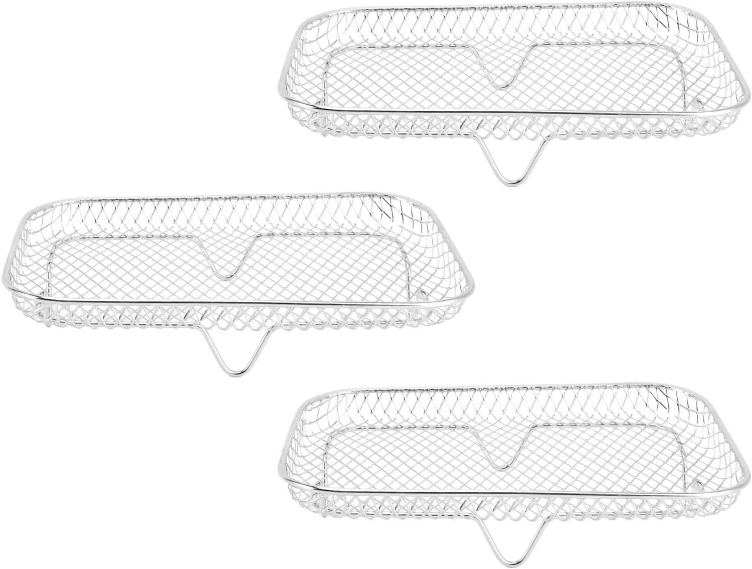 Sturdy Stainless Steel Fryer Racks 8 Inch Compatibility for Vortex 3PCS Multi Layer Dehydrator Rack (Rectangle (12 X 10 X 1.5cm / 4.72 X 3.94 X 0.59in))