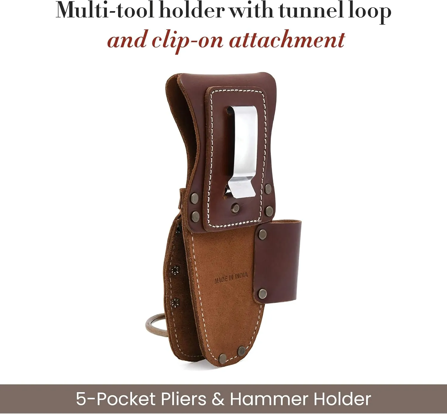Style N Craft Pliers & Tool Holder, Full-Grain Oiled Leather Tool Pouch, Multi Tool Holder