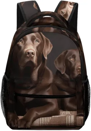 Stylish Backpack, Brown Labrador Retriever Print Durable Backpack Travel Backpack Hiking Backpack Ergonomic Backpack Comfortable Backpack