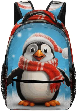 Stylish Backpack, Christmas Funny Penguin Print Durable Backpack Travel Backpack Hiking Backpack Ergonomic Backpack Comfortable Backpack