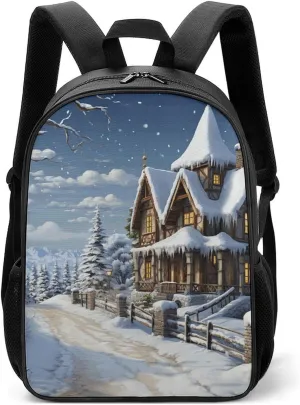 Stylish Backpack, Christmas Winter Happy Scene Print Durable Backpack Travel Backpack Hiking Backpack Ergonomic Backpack Comfortable Backpack