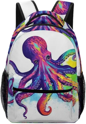Stylish Backpack, Colorful Octopus Print Durable Backpack Travel Backpack Hiking Backpack Ergonomic Backpack Comfortable Backpack