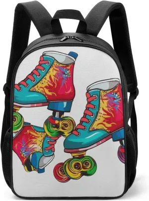 Stylish Backpack, Colorful Roller Skates Print Durable Backpack Travel Backpack Hiking Backpack Ergonomic Backpack Comfortable Backpack, Style