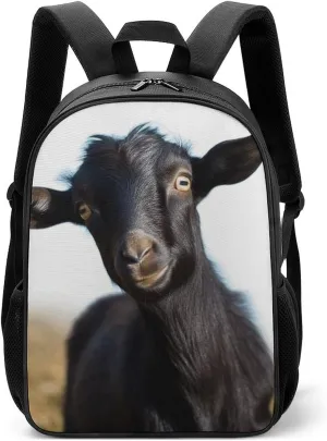 Stylish Backpack, Cute Black Goat Animal Print Durable Backpack Travel Backpack Hiking Backpack Ergonomic Backpack Comfortable Backpack