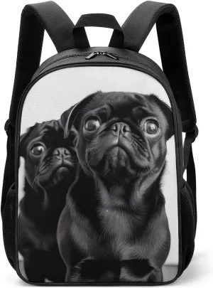 Stylish Backpack, Cute Black Pug Dog Print Durable Backpack Travel Backpack Hiking Backpack Ergonomic Backpack Comfortable Backpack