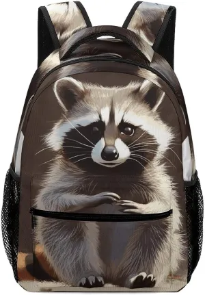 Stylish Backpack, Cute Raccoon Print Durable Backpack Travel Backpack Hiking Backpack Ergonomic Backpack Comfortable Backpack