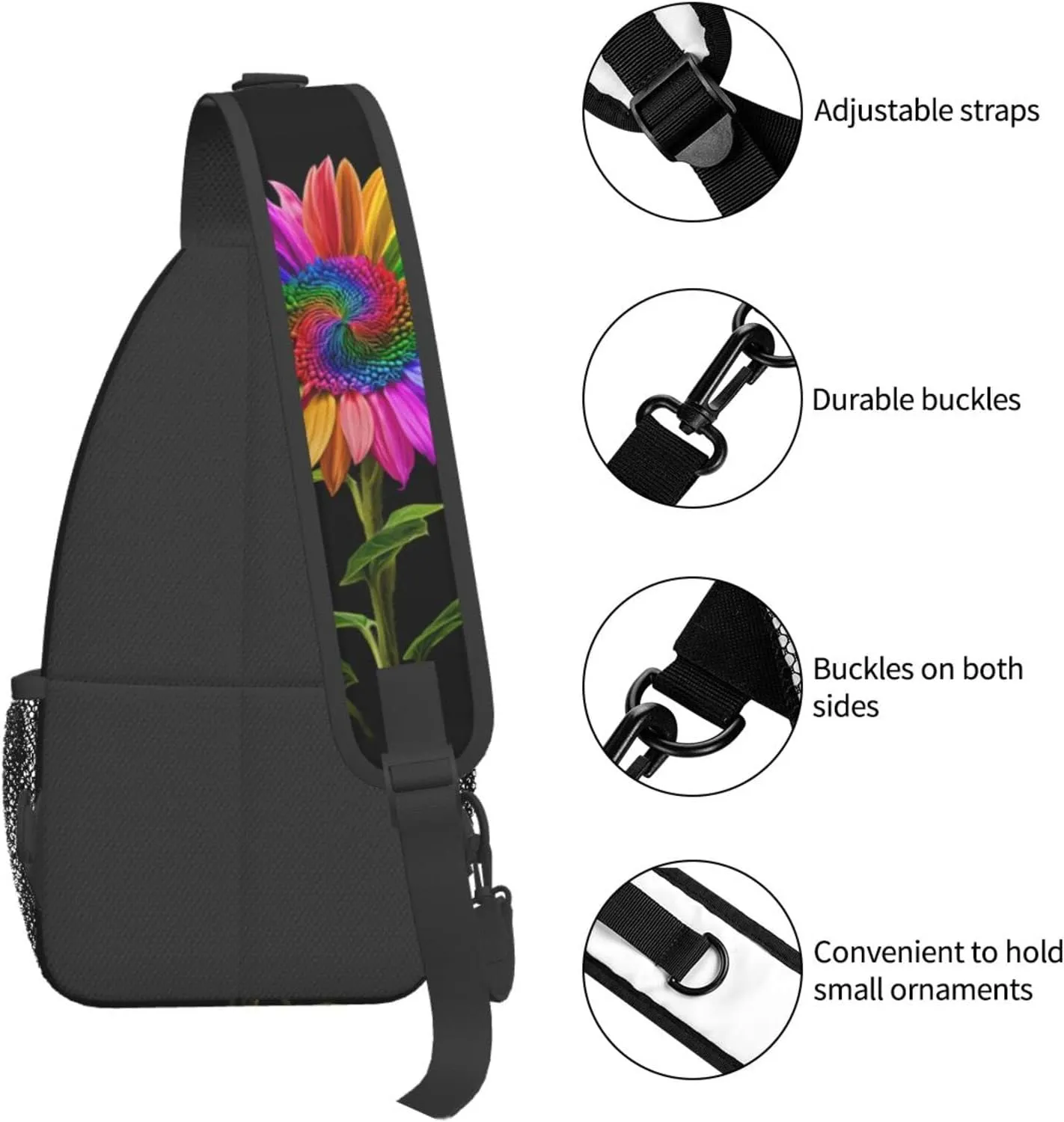 Sunflower Sling Bag Crossbody Bag Backpack Chest Bag Lightweight Shoulder Bag For Women Men