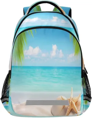 Sunny Beach Design Waterproof Backpack - Casual Outdoor Sports Daypack with Ergonomic Shoulder Straps#267