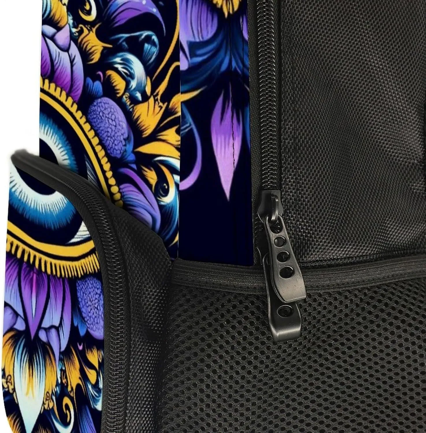 Supdreamc Abstract Eye Boho Indian Ethnic Style Shoulder Book Bags Polyester Multipurpose Anti-Theft Carry On Bag Large Capacity Travel Hiking & Camping Rucksack