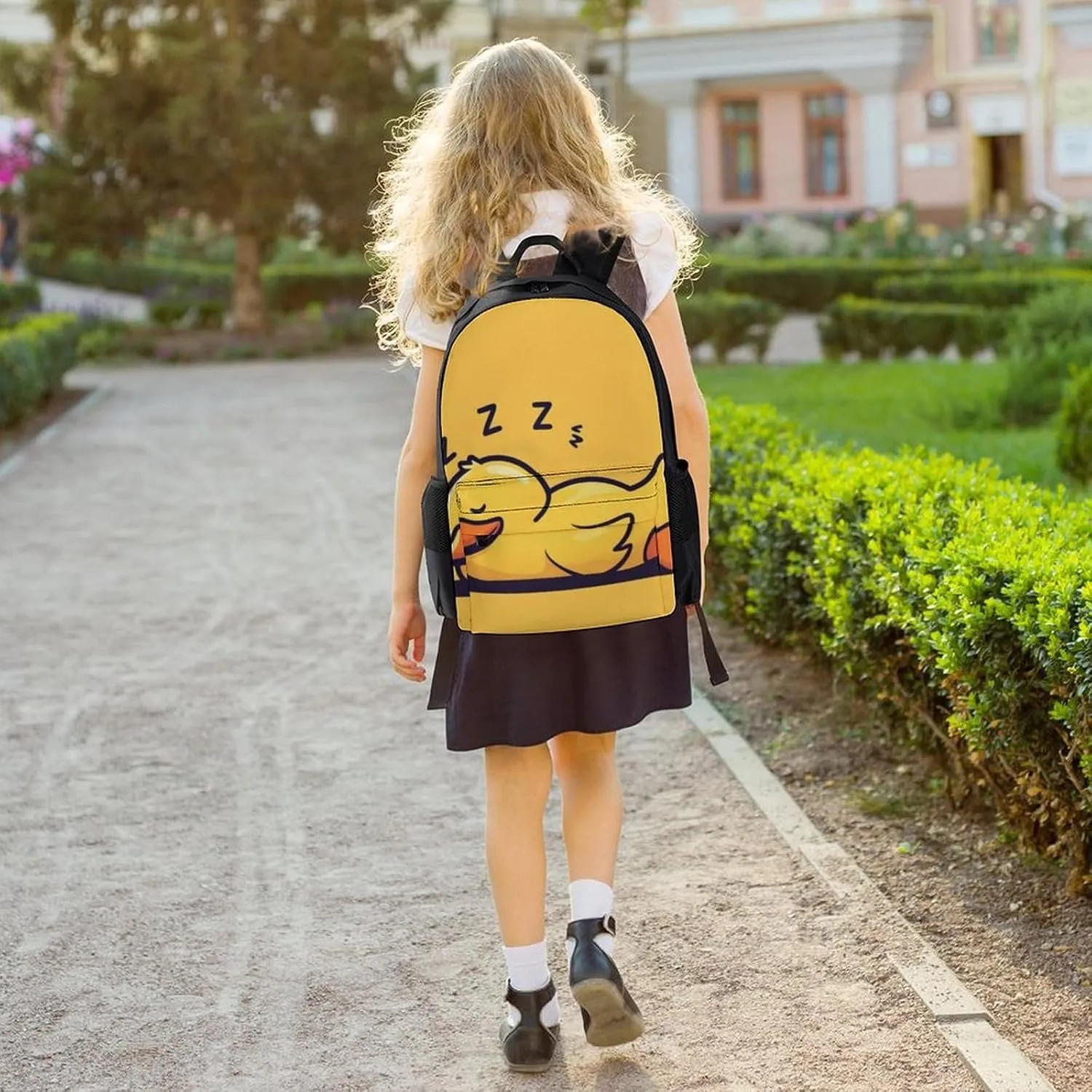 Supdreamc Adults Lightweight Cute Funny Sleeping Duck Yellow Shoulder Book Bags Big Capacity Shoulder Bag With Adjustable Shoulder Straps for Trekking Work Walking Cycling