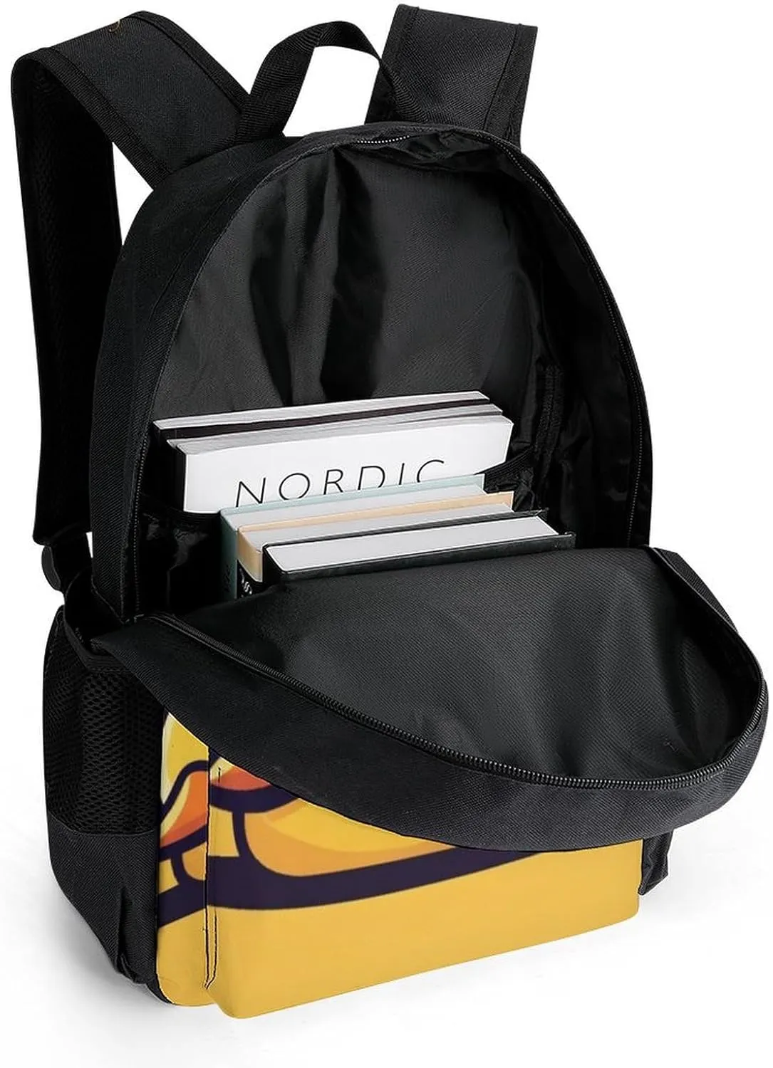 Supdreamc Adults Lightweight Cute Funny Sleeping Duck Yellow Shoulder Book Bags Big Capacity Shoulder Bag With Adjustable Shoulder Straps for Trekking Work Walking Cycling