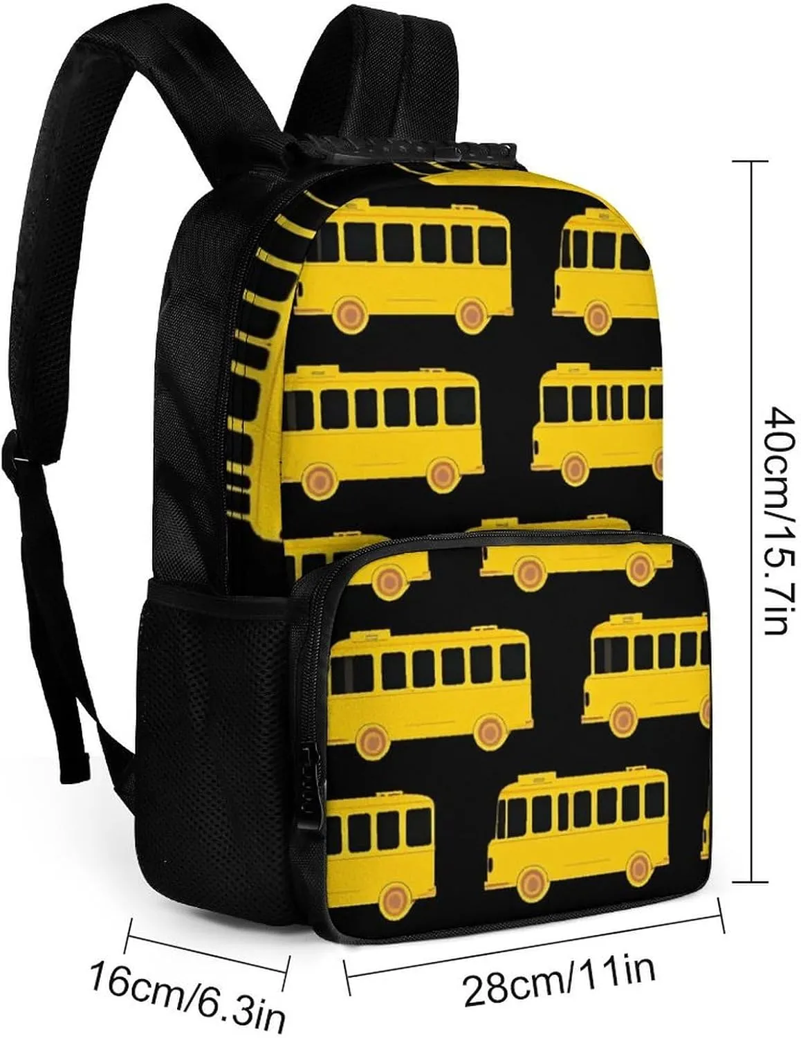 Supdreamc Lightweight Backpack for Gym Travel Bicycle - Big Capacity Multipurpose Anti-Theft Carry On Bag, Black Yellow Bus Travel Hiking Bag & Day Pack