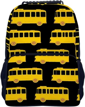 Supdreamc Lightweight Backpack for Gym Travel Bicycle - Big Capacity Multipurpose Anti-Theft Carry On Bag, Black Yellow Bus Travel Hiking Bag & Day Pack