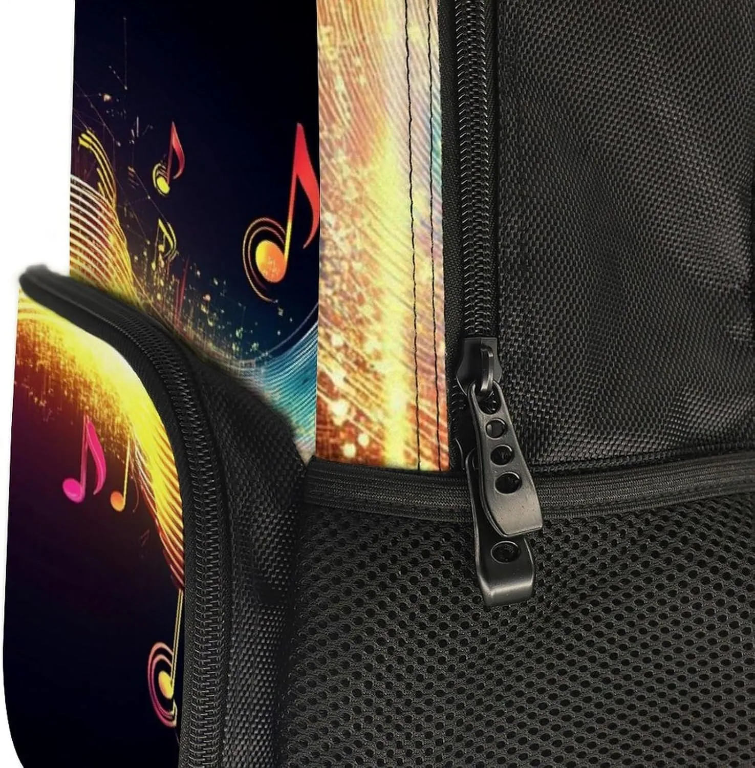 Supdreamc Lightweight Daypack Backpack for Sports Travel Running - Large Capacity Multipurpose Anti-Theft Bookbag, Colorful Neon Music Notes Laptop Backpack Daypack