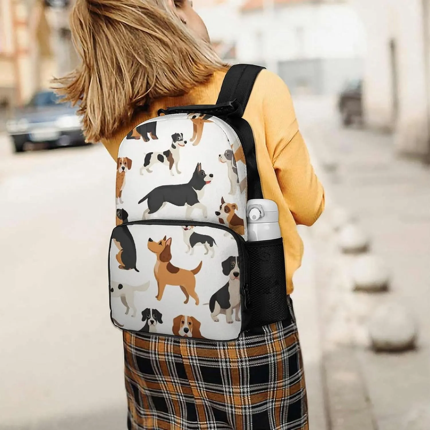 Supdreamc Lightweight Daypack Backpack for Trekking Work Running - Big Capacity Multipurpose Anti-Theft Bookbag, Affenpinscher Airedale Terrier Australian Cattle Dog Business Computer Bag