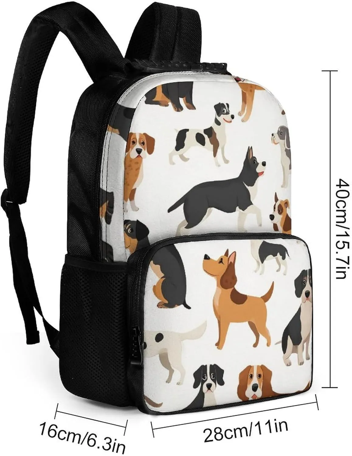 Supdreamc Lightweight Daypack Backpack for Trekking Work Running - Big Capacity Multipurpose Anti-Theft Bookbag, Affenpinscher Airedale Terrier Australian Cattle Dog Business Computer Bag