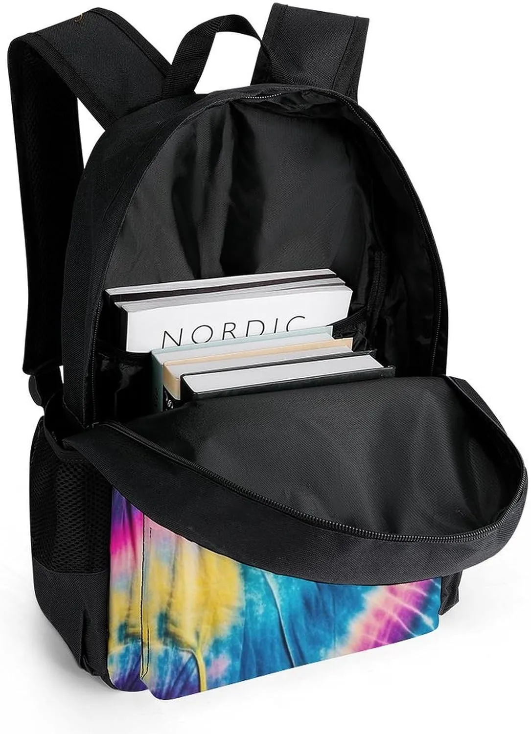 Supdreamc Lightweight Daypack Backpack for Trekking Work Running - Big Capacity Multipurpose Anti-Theft Bookbag, Tie Dye Art Business Computer Bag