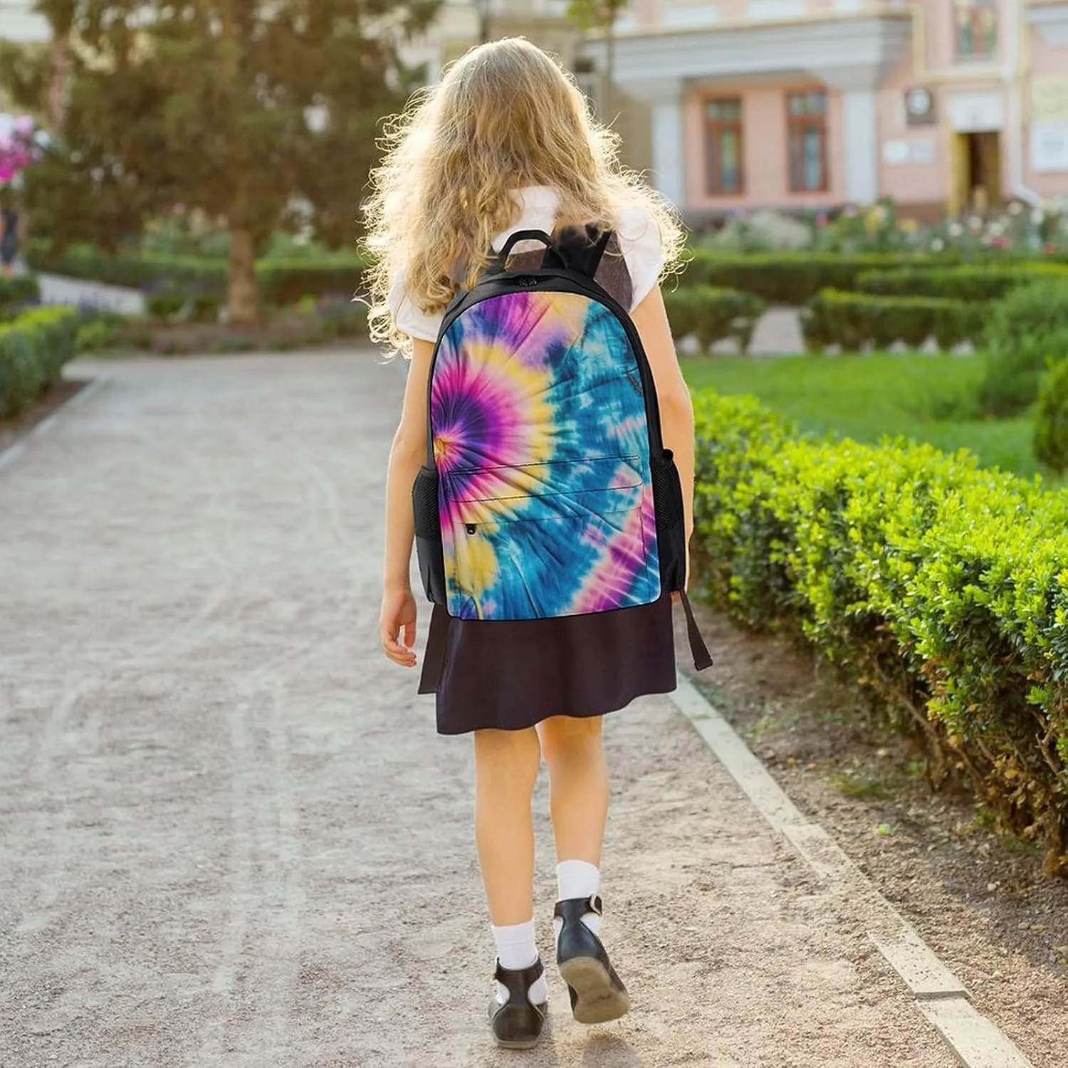 Supdreamc Lightweight Daypack Backpack for Trekking Work Running - Big Capacity Multipurpose Anti-Theft Bookbag, Tie Dye Art Business Computer Bag